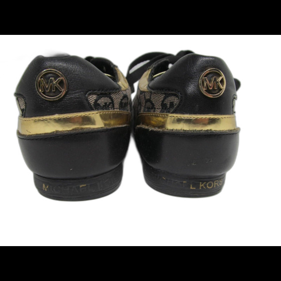 Michael Kors  Black And Gold Logo Lace Up Sneakers Womens Size US 7 M - Picture 4 of 16